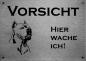 Preview: Edelstahl Warnschild Dogo Argentino VORSICHT Hier wache ich!